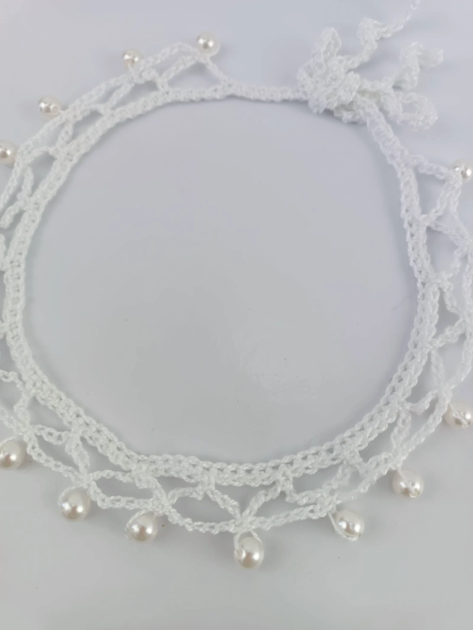 Colar gargantilha branco com pérolas – photo 2
